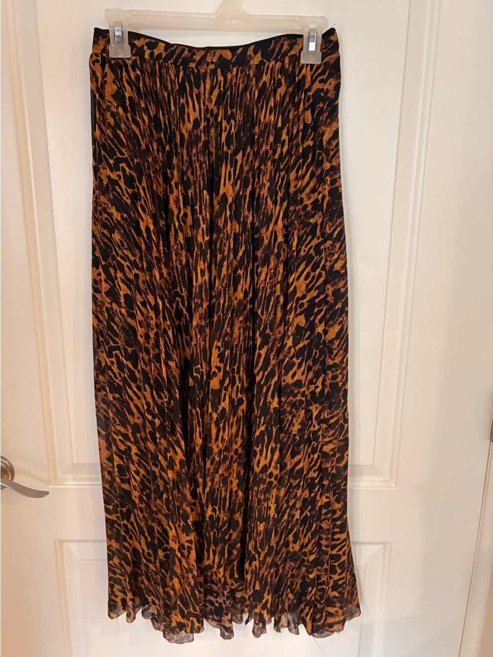 AllSaints Black Pleated Maxi Skirt